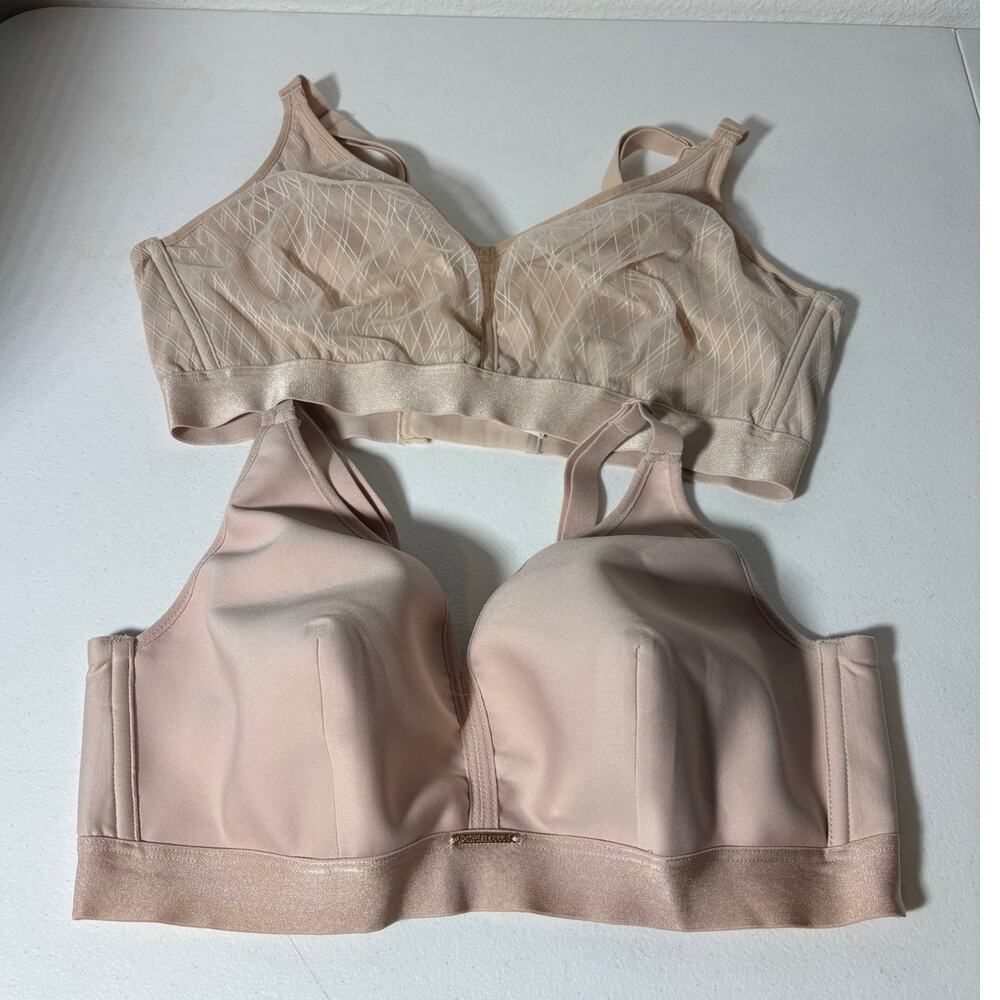 Chantelle Women's Size 34DD Set of 2 Comfort Support Lounge Bras Wireless Beige
